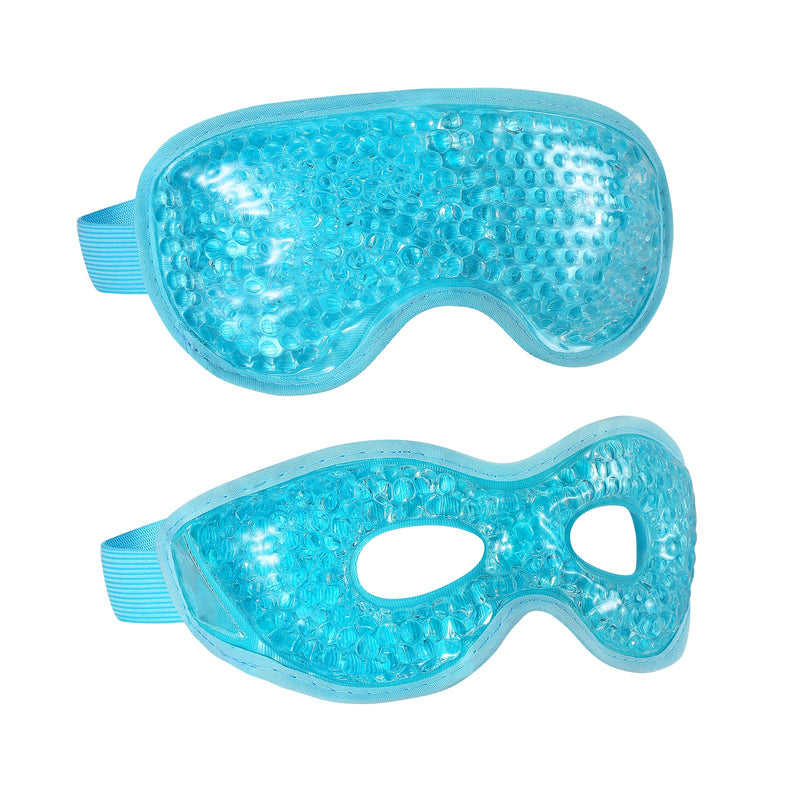 [Australia] - 2PCS Gel Eye Mask Reusable Hot Cold Therapy Gel Bead Eye Mask for Puffiness/Dark Circles/Eye Bags/Dry Eyes/Headaches/Migraines/Stress Relief, Cooling Eye Mask Hot/Cold Compress Eye Mask (Blue) Blue 