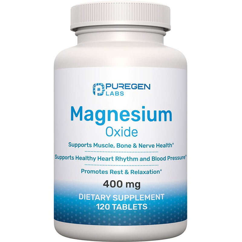 [Australia] - Magnesium 400mg [High Potency] Supplement – Magnesium Oxide for Immune Support, Muscle Recovery, Leg Cramps and Relaxation 120 Tablets Unflavored 120 Count (Pack of 1) 