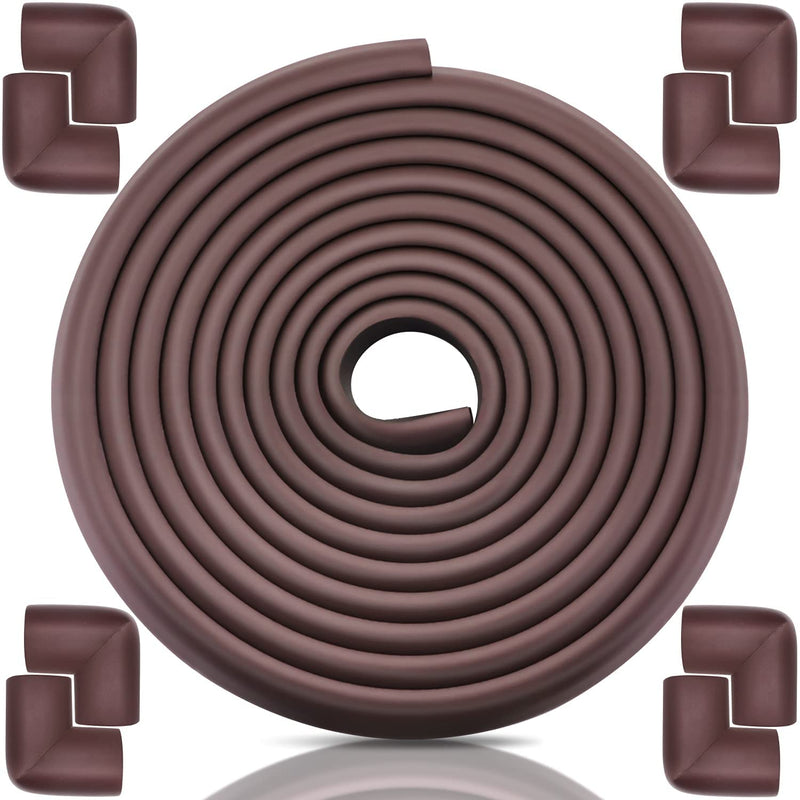 [Australia] - Baby Proofing Edge Corner Protector, 20.5 ft (18.1ft Edge + 8 Corners) Baby Proof Corner Guards ,Thick Table Bumper Guard, 3M Pre-Taped Corners, Soft Rubber Foam Guard Heavy-Duty… 