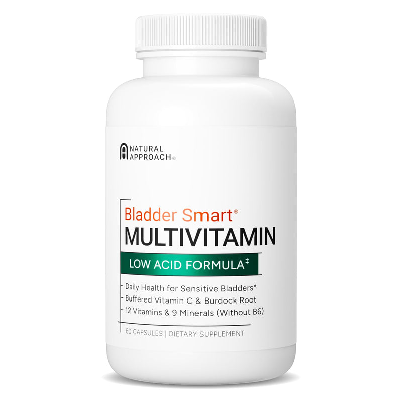 Low-Acid Multivitamin for Sensitive Bladders | 12 Vitamins & 9 Minerals | Buffered Vitamin C & Burdock Root | USA Manufactured | 60 Capsules