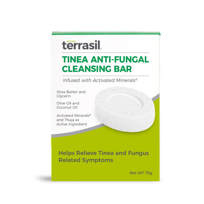 [Australia] - terrasil Tinea Soap for Tinea Versicolor Relief, Soothing Care & Relief of Itchy, Irritated Skin, Dermatologist Tested, Hypoallergenic Approved - Natural Tinea Antifungal Soap Bar (75g) 75g (Pack of 1) 