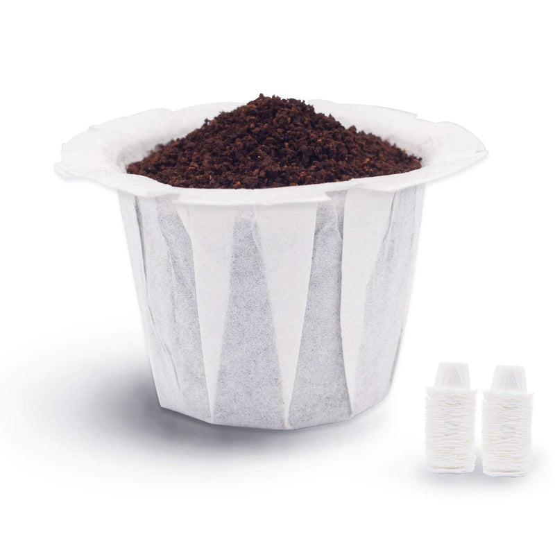 [Australia] - Disposable Coffee Filters, 100 Counts Coffee Filter Paper for Keurig Brewers Single Serve 1.0 and 2.0, Compatible with Reusable K Cup Filter, White White 100 Count 