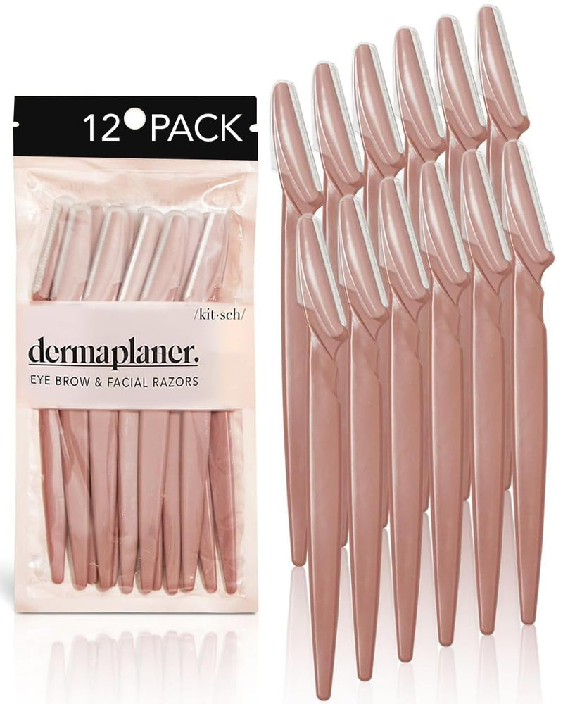[Australia] - Kitsch Dermaplaning Tool - Face Razors for Women and Men, Eyebrow Trimmer & Face Shaver for Women, Facial Hair Removal for Women and Men, Dermaplane Razor for Women Face, 12 pc (Terracotta) Terracotta 