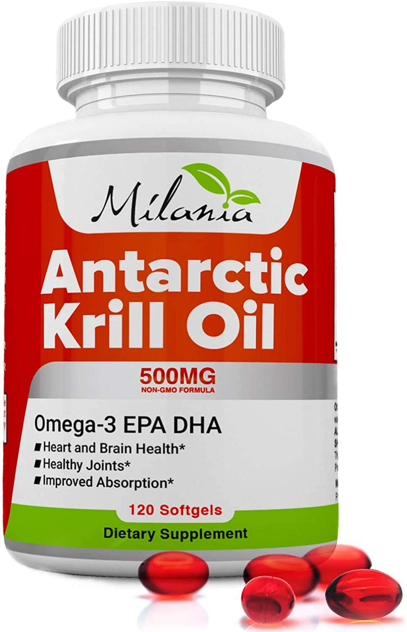 [Australia] - Antarctic Krill Oil - 120 Softgels - Omega-3 EPA, DHA, with Astaxanthin - Sourced from Red Krill - Maximum Strength - 500mg 120 Count (Pack of 1) 