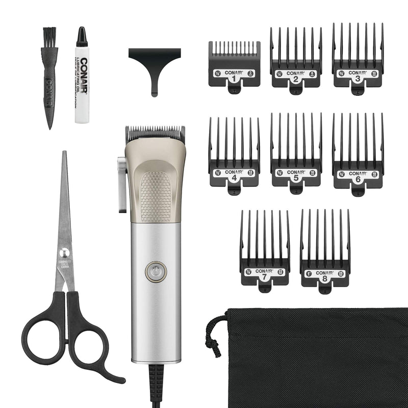 [Australia] - ConairMAN Hair Clippers for Men, 13-Piece Home Hair Cutting Kit with High Performance Professional MetalCraft Clipper 