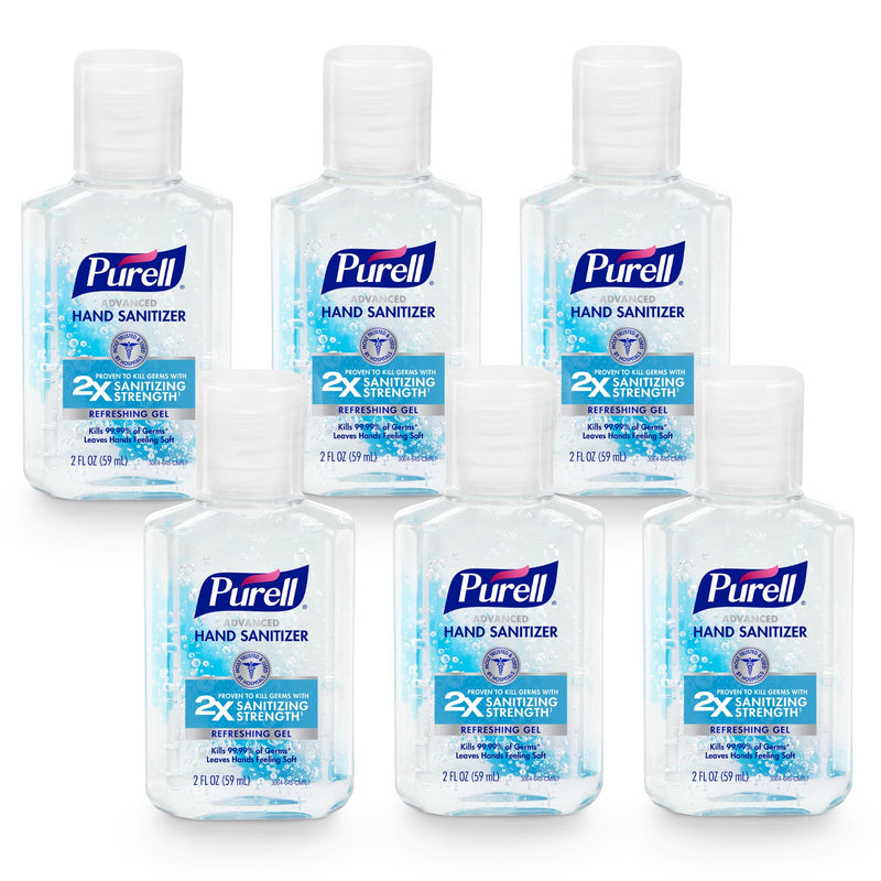 [Australia] - Purell Advanced Hand Sanitizer Refreshing Gel, Clean Scent, 2 fl oz Travel Size Flip Cap Bottle (Pack of 6) – 3155-04-EC 2 Fl Oz (Pack of 6) 