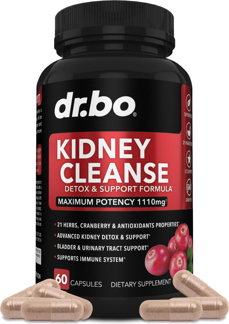 [Australia] - Kidney Cleanse Detox Support Supplement - Natural Cranberry, Juniper Berries, Buchu & Uva Ursi Extract to Support Kidneys, Bladder & Urinary Tract Health Supplements - Herbal Renal Blend Formula Pills 