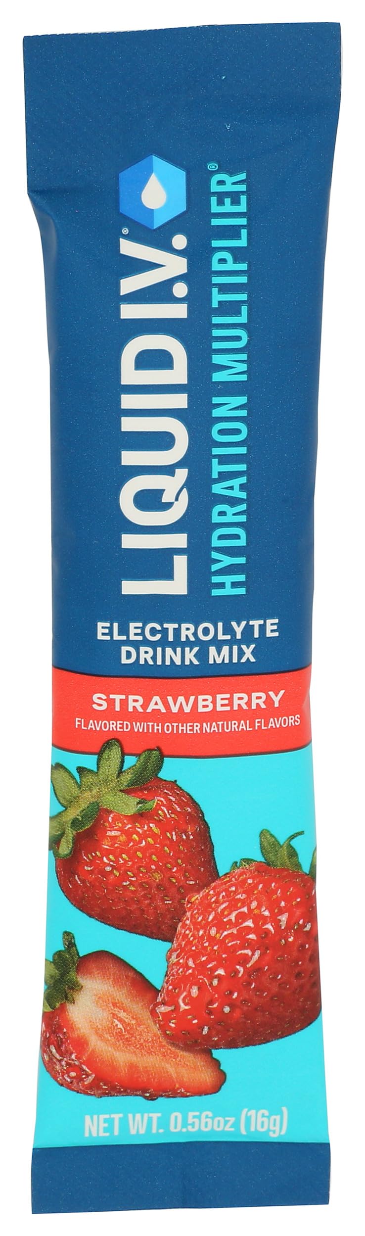 Liquid IV Strawberry Hydration Drink Mix Single, 0.56 OZ 0.56 Ounce (Pack of 1)