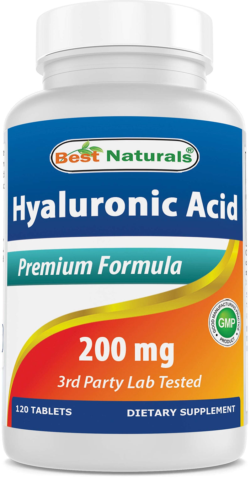 [Australia] - Best Naturals Hyaluronic Acid 200 mg 120 Tablets (Non-GMO, Gluten Free) - Promotes Youthful Healthy Skin & Healthy Joint Function (120 Count (Pack of 1)) 120 Count (Pack of 1) 