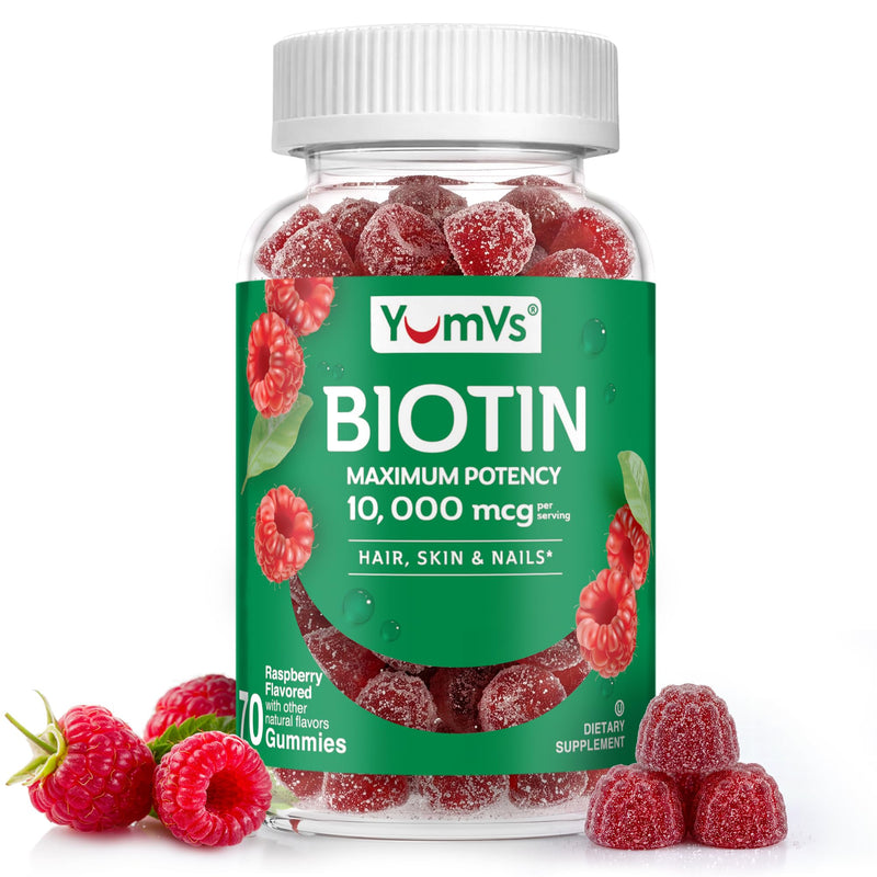 Biotin Gummies 10,000mcg – Biotin for Hair Growth Women – Great-Tasting Gummies – Hair, Skin & Nails Vitamins – Non-GMO Vegan Biotina Supplement for Women – 70 Count | Maximum Strength, Supports Hair Growth, Healthy Skin & Strong Nails, Great-Tasting, ...