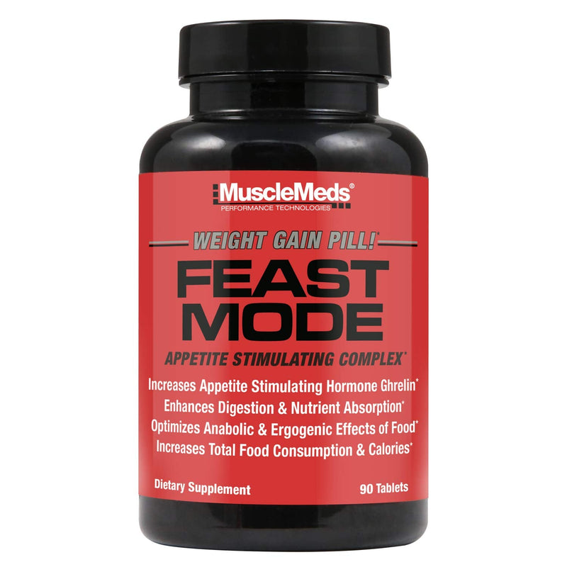 [Australia] - MuscleMeds Feast Mode Appetite Stimulant Weight Gain Pills Digestive Enzymes Safe and Effective 90 Caps, Unflavored, 90 Count 