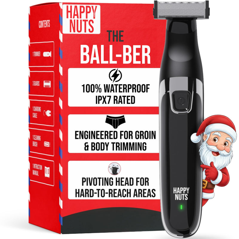 [Australia] - HAPPY NUTS The Ballber™ Electric Body Hair Trimmer for Men - Mens Body Groomer Kit for Privates - IPX7 Waterproof Shaver for Hard to Reach Areas 