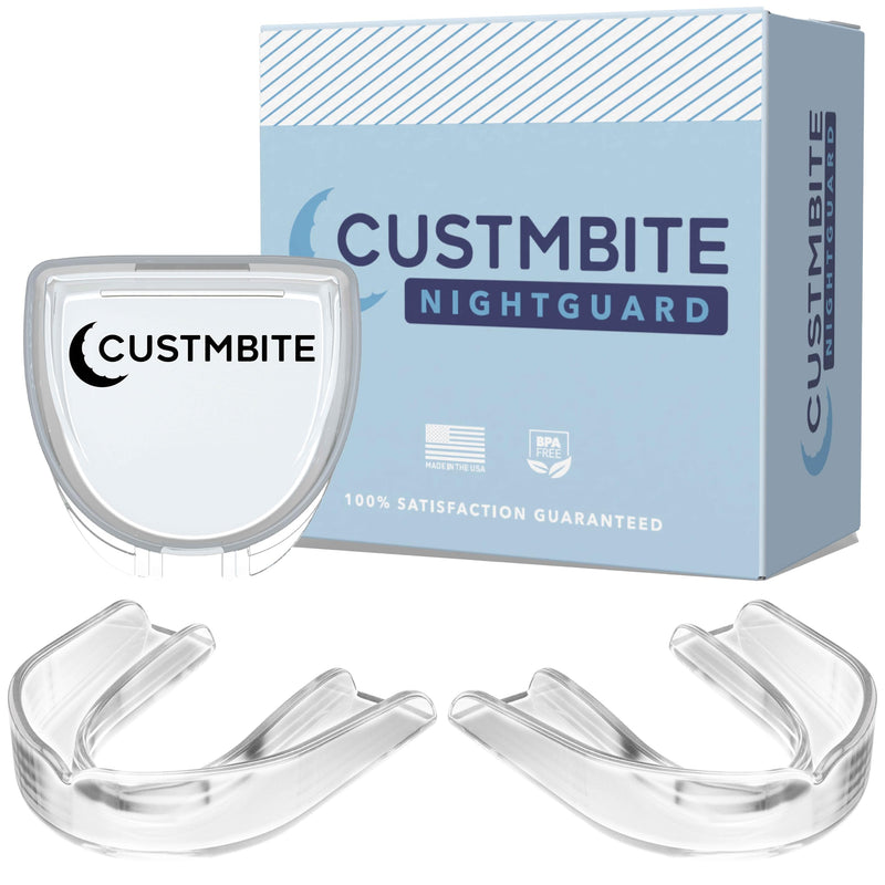 CustMbite Nightguard for Teeth Grinding, Clear (2 Pack) Made in USA