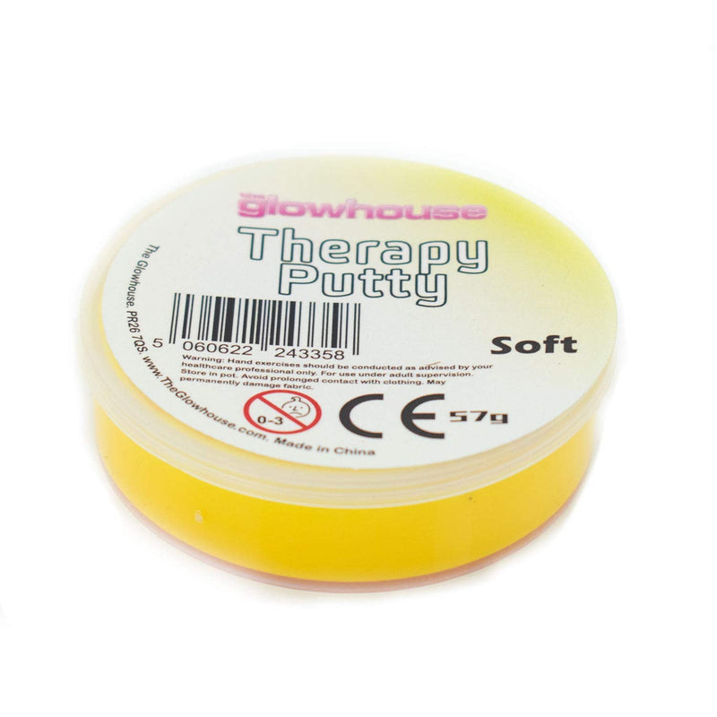 [Australia] - Premium Therapy Putty Squeezable Non-Toxic, Hand Exercise, Anti-Stress for Adults & Children (Yellow - Soft) Yellow - Soft 