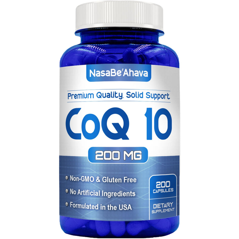 CoQ10 200mg Capsules | Vegan Friendly Coenzyme Q10 200mg from Easy Absorption Ubiquinone Supplement for Skin Heart and Energy Support | Made in The USA in cGMP Facilities (200 Servings) 200 Count (Pack of 1)