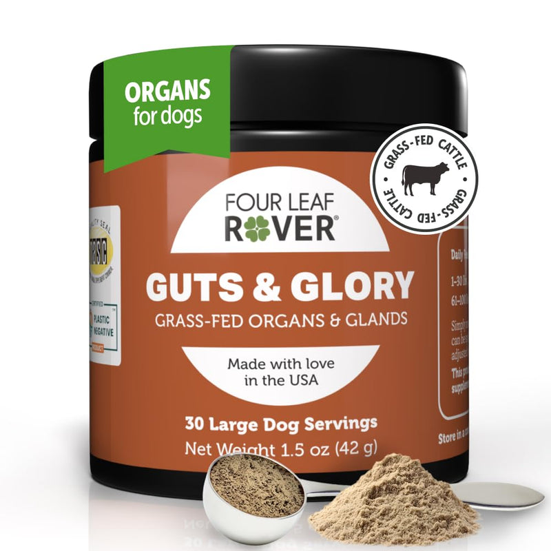 Guts & Glory - Freeze Dried Organs for Dogs - with 100% Grass-Fed New Zealand Beef - Rich in Minerals - Veterinarian Formulated - 30 Large Dog Servings - PawsPlanet Australia