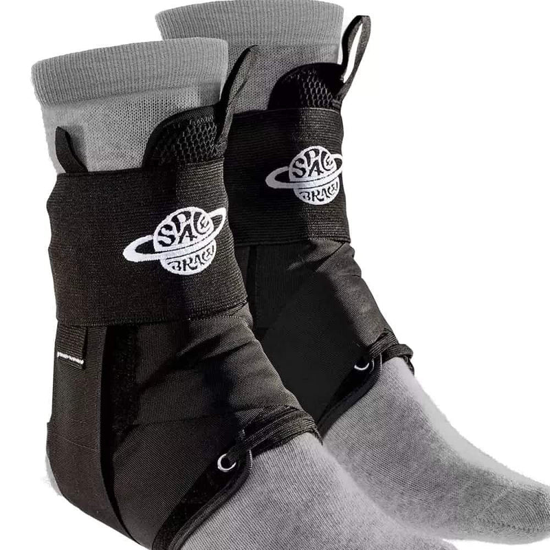[Australia] - Space Brace 2.0, Quick Lace Up Ankle Brace - Pair | For Basketball, Bmx, Mtb, Running and Skateboarding! Ankle Wrap for Men, Women & Children | Made for Sports | Small 