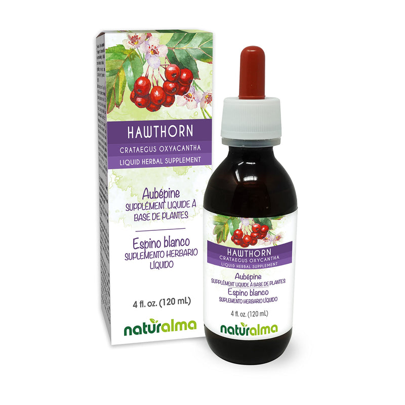 [Australia] - Naturalma Hawthorn (Crataegus oxyacantha) leaf and flower Alcohol-free Tincture - 4 fl oz Liquid extract in drops - Herbal supplement - Vegan 4 Fl Oz (Pack of 1) 