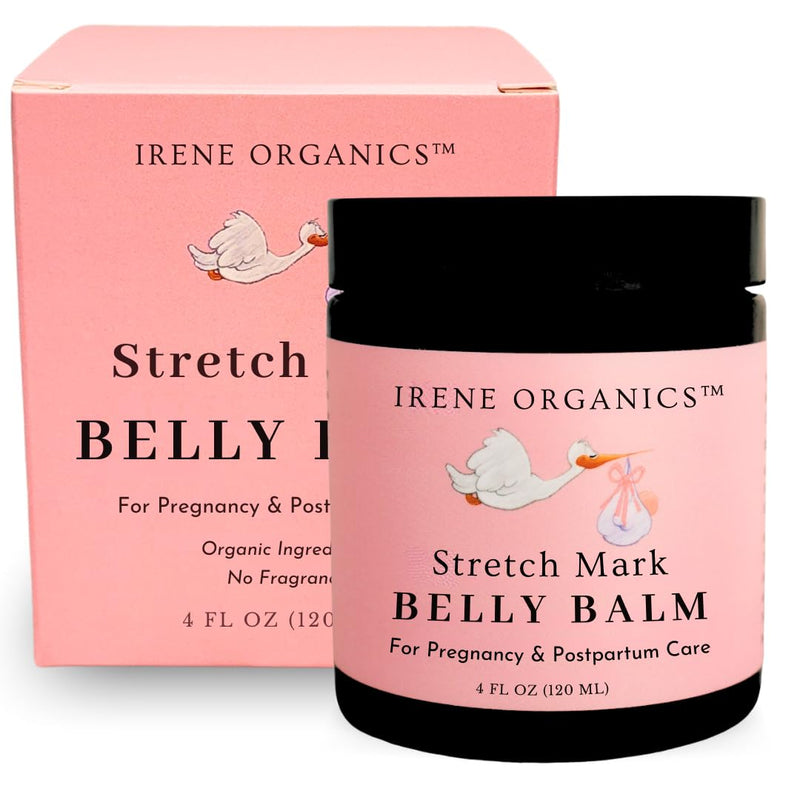 [Australia] - Organic Belly Butter for Pregnancy Stretch Mark Prevention and Treatment by Irene Organics - Award Winning Anti Stretch Mark Tummy Balm For Pregnancy and Postpartum 4oz - Hydrating Bump Cream 4 Fl Oz (Pack of 1) 