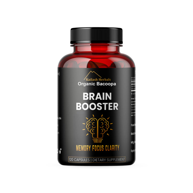 [Australia] - Bacopa, Organic Brain Booster, Nootropic Brain Supplement, Bacopa Monnieri/Brahmi, for Mental Sharpness, Focus, Memory, and Cognitive Wellness, 120 Capsules 500mg, 2 Month Supply 