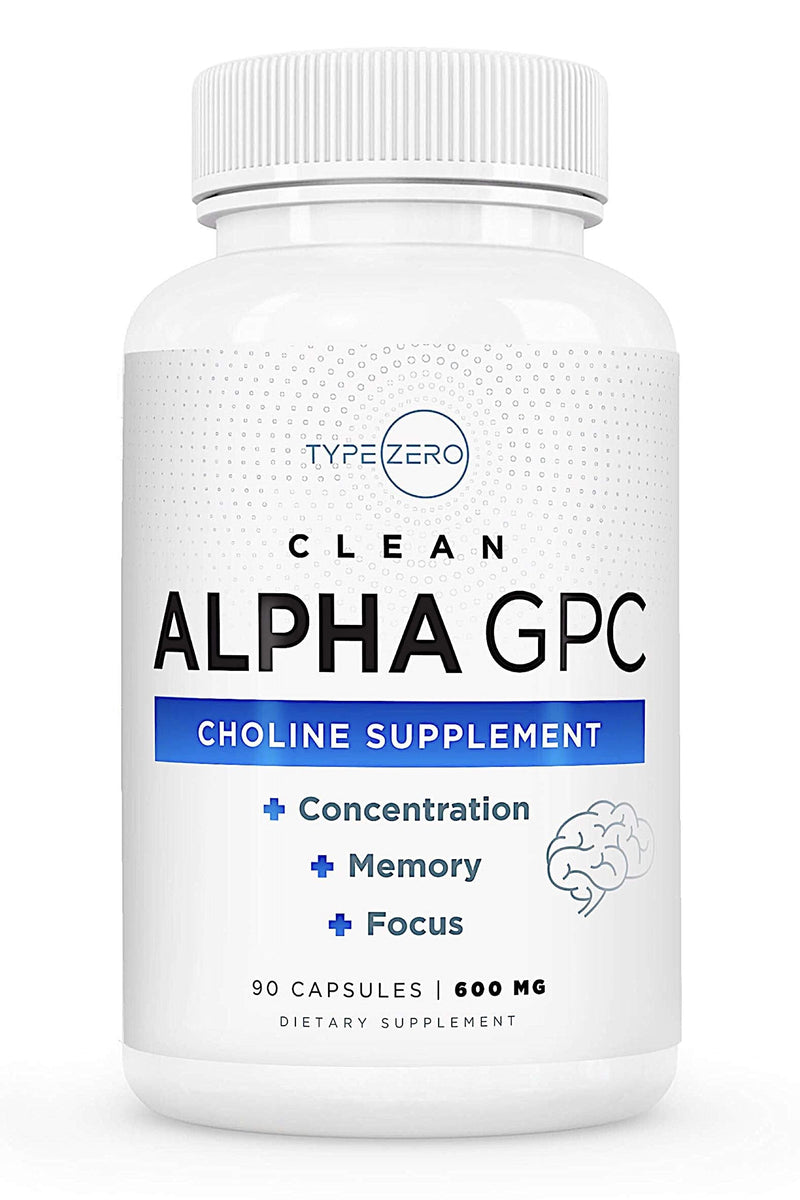 [Australia] - Type Zero Ultra Clean Alpha GPC Choline Supplement (600mg | 90 Capsules) Soy Free, Non-GMO Nootropics Alpha GPC 600mg / 300mg; Alpha-GPC Brain Memory and Focus Supplements 