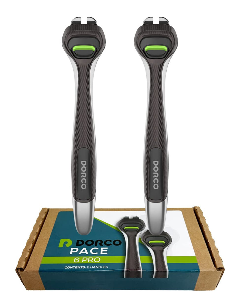 [Australia] - Dorco Pace 6 Pro - Six Blade Razor System with Trimmer - 2 Replacement Handles (Handles Only) 