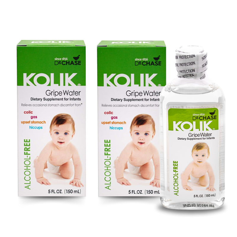 [Australia] - Dr. Chase Kolik Gripe Water Alcohol-Free - Baby’s Colic Relief - Gripe Water for Babies - Baby Gas Relief for Stomach Discomfort & Hiccups - Newborn Essentials - 5 fl. oz. (5 Fl Oz (Pack of 2)) Pack of 2 