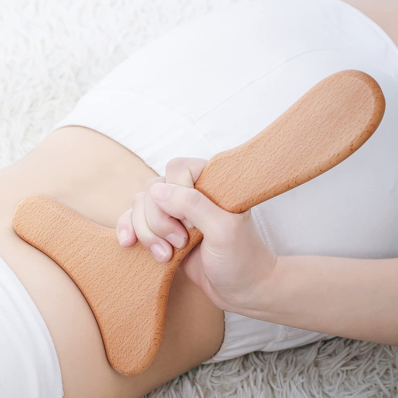[Australia] - Wood Therapy Massage Tool Wooden Lymphatic Drainage Massager One-handed Body Sculpting Tools for Maderoterapy,Anti-Cellulite,Gua Sha,Muscle Release-11 * 6inches 