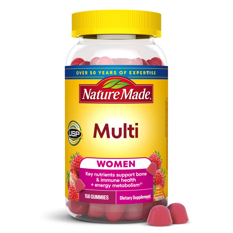 Nature Made Multivitamin for Women, 150 Multi Vitamin Gummies | Womens Gummy Multivitamins for Daily Nutritional Support, Strawberry Flavored, 75 Day Supply 150 Count (Pack of 1)