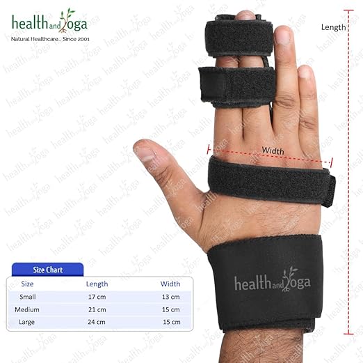 2 Finger Splint, Trigger Finger Splint, Adjustable Two Finger Brace Hand and Wrist Support, Finger Straightening Immobilizer for Broken Fingers, Arthritis, Mallet Finger, Sprains, Finger Pain Relief Small/Medium