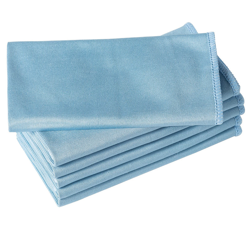 [Australia] - 6 Pack Microfiber Glass Cleaning Cloth, 16 Inch X 16 Inch, Lint Free Quickly Clean Window, Glasses, Windshields, Mirrors, and Stainless Steel, Blue 