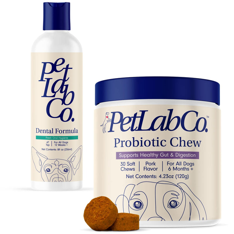 PetLab Co. – Dog Teeth Cleaning & Gut Health Bundle: Dog Dental Formula for Fresh Breath, Healthy Teeth & Gums & Dog Probiotics for Gut Health, Seasonal Allergies, Skin & Ear Yeast - PawsPlanet Australia
