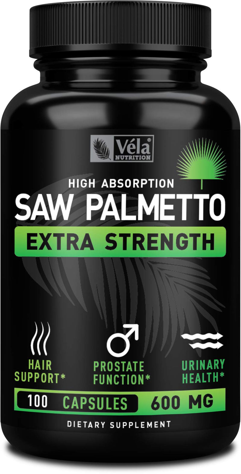 [Australia] - Vela Saw Palmetto Extra Strength High Absorption Supplement Capsules - No Bad Smell - 1 Capsule x Day - 600 mg Capsule (100 Count) 