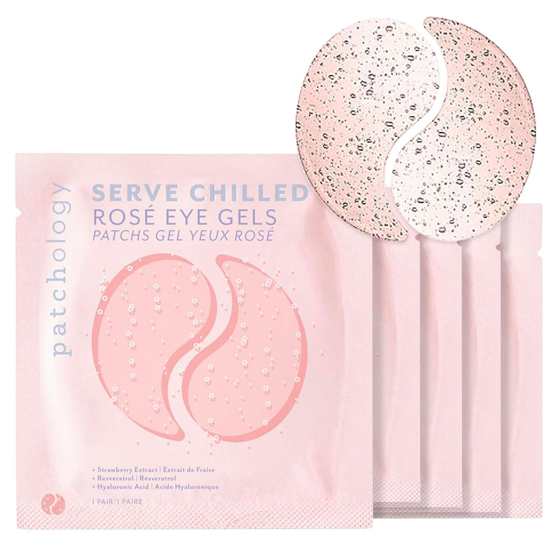 [Australia] - Patchology Hydrating Under Eye Patches for Dark Circles, Serve Chilled Hyaluronic Acid Serum Under Eye Mask protects and softens skin, Rose Eye Mask Skincare Treatment (5 Pairs) 