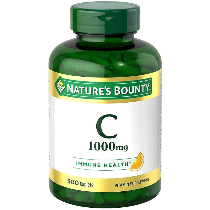 Nature's Bounty Vitamin C 1000mg, 300 Vegetarian Caplets 300 Count (Pack of 1)