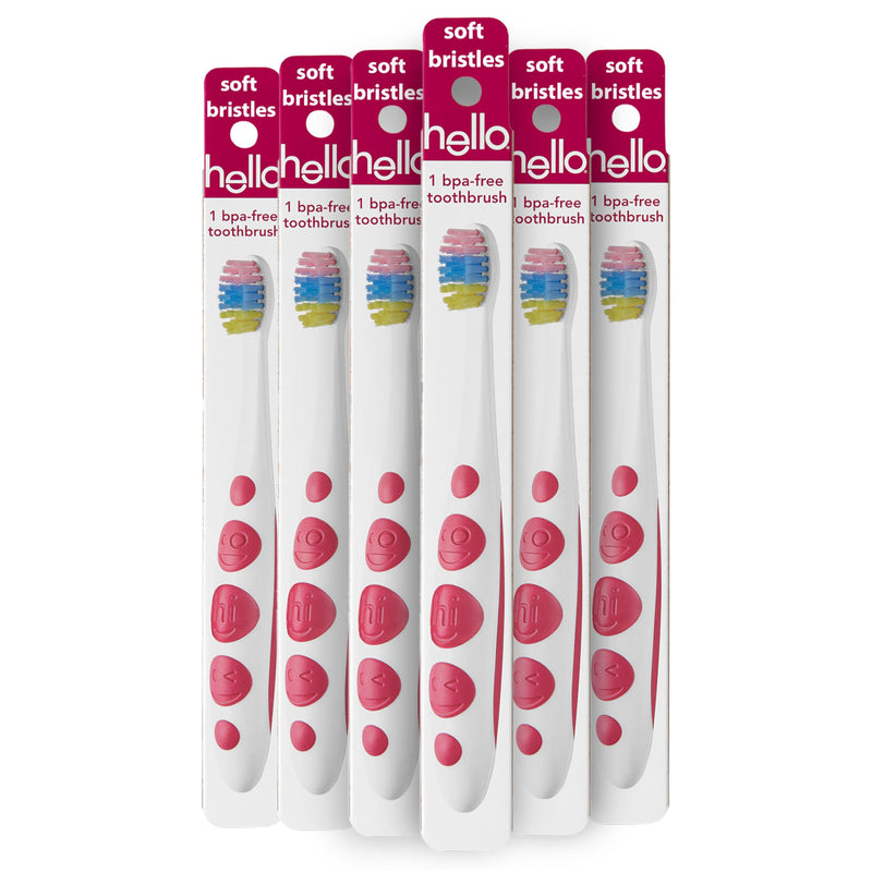 [Australia] - hello Soft Kids Toothbrushes, Unicorn Toothbrush Pack with Wide Handles, Made for Kids of All Ages, BPA-Free, Super Soft Bristles, Gentle on Gums, Tough on Pesky Plaque, 6 Pack 1 Count (Pack of 6) Unicorn Soft 