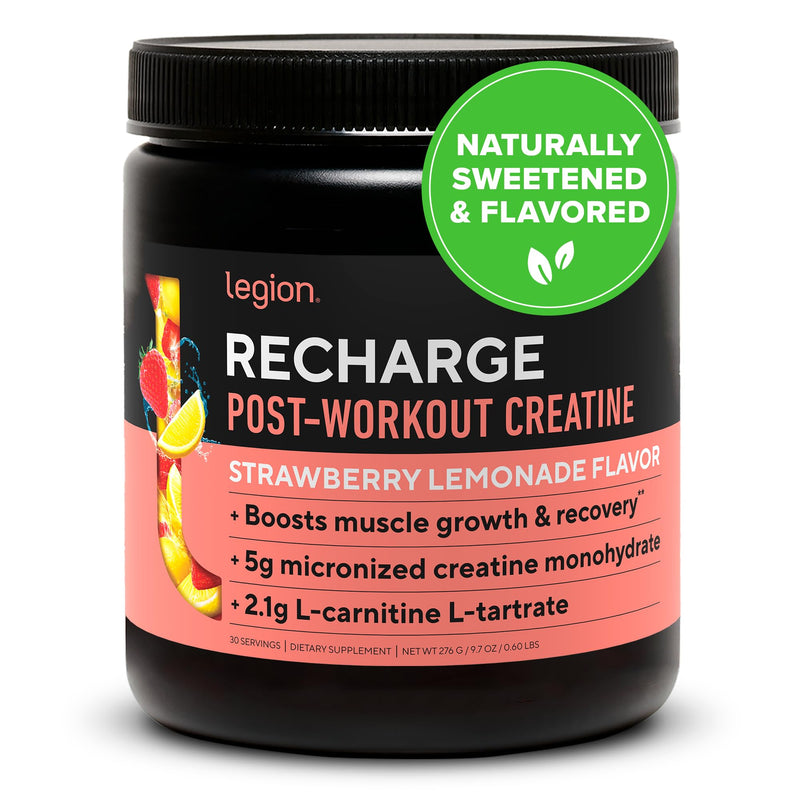 [Australia] - LEGION Recharge Post Workout Drink - Micronized Creatine Monohydrate Natural Post Workout Recovery Drink - Muscle Builder & Recovery Booster Post Workout Supplements (Strawberry Lemonade, 30 Servings) Strawberry Lemonade 30 Servings (Pack of 1) 