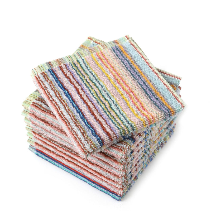 [Australia] - Kitchen Dishcloths for Washing Dishes, Ultra Absorbent Dish Rags, Cotton Cleaning Cloths Pack of 8, 12x12 Inches (Mix-1, 12x12 inch) Mix-1 