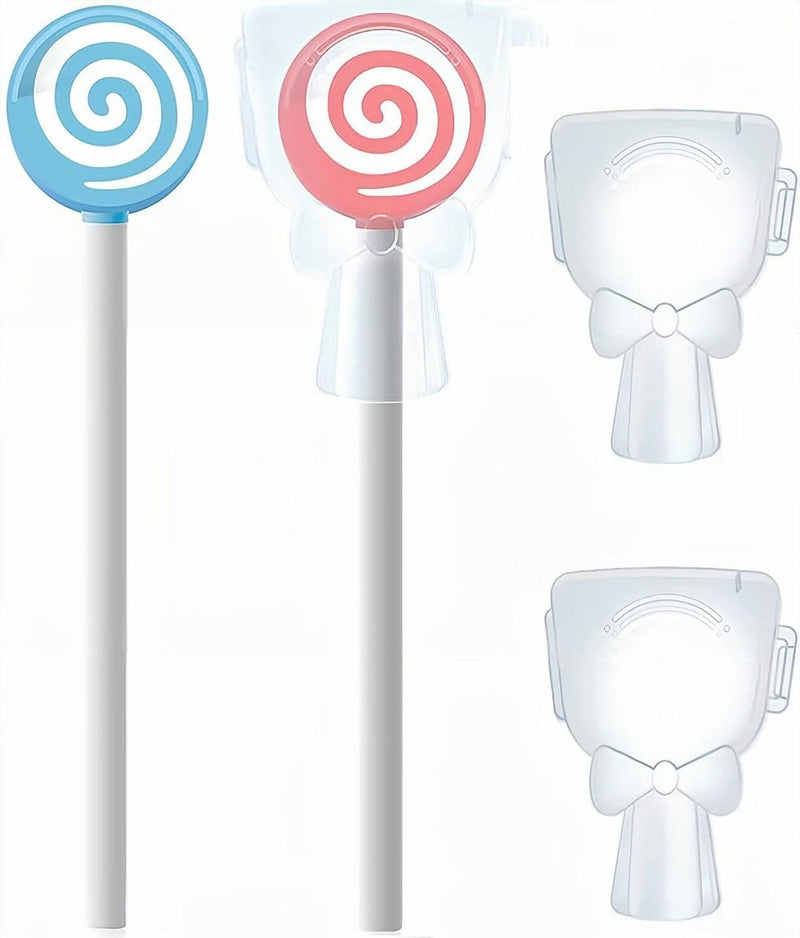 [Australia] - Y-Kelin Kids Tongue Scraper for Ages 2-8, 100% BPA-Free Silicone Cleaner – Cute Lollipop with Easy-to-Grasp Handles and Smiley Covers, Helps Freshen Bad Breath, Pack of 2 2 PACK 