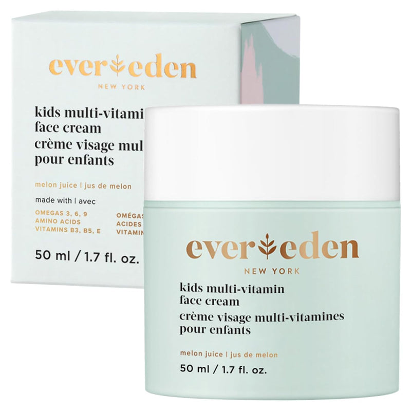 Evereden Kids Face Cream, Dermatologist-Tested, Vitamin B3, Melon, 1.7 oz | Vitamin-Enriched, Face Moisturizer, Safe for Young & Sensitive Skin, Omegas 3, 6, 9, Melon Scent, Kids Ages 3+, 1.7 fl oz Kids Face Cream – Melon