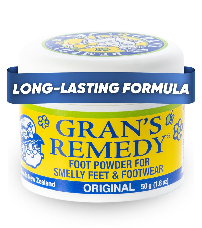 Gran's Remedy Shoe Deodorizer and Foot Powder for Smelly Feet - Effective Shoe Odor Eliminator in Travel Size - Absorbs Sweat and Moisture for Shoes and Feet - Unscented 1.76 Ounce (Pack of 1) Unscented Tub