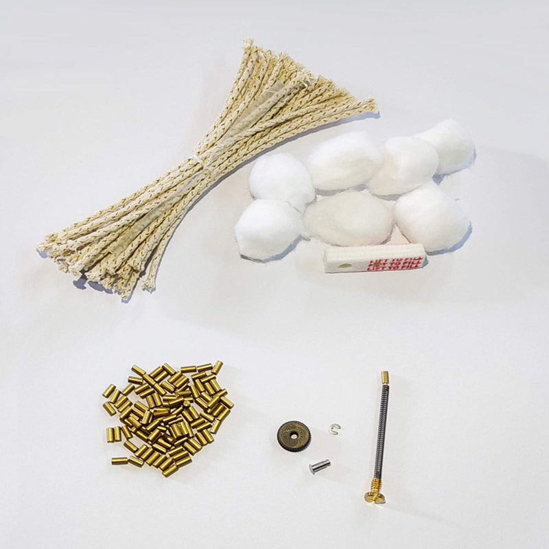 [Australia] - Universal Lighter Replacement Repair Kit Pack for Petrol Gas Fluid Lighter (Flint Stones, Flint Spring & Base Plate, Flint Wheel, Cotton, Wick, and Felt Pad) Kit 1 