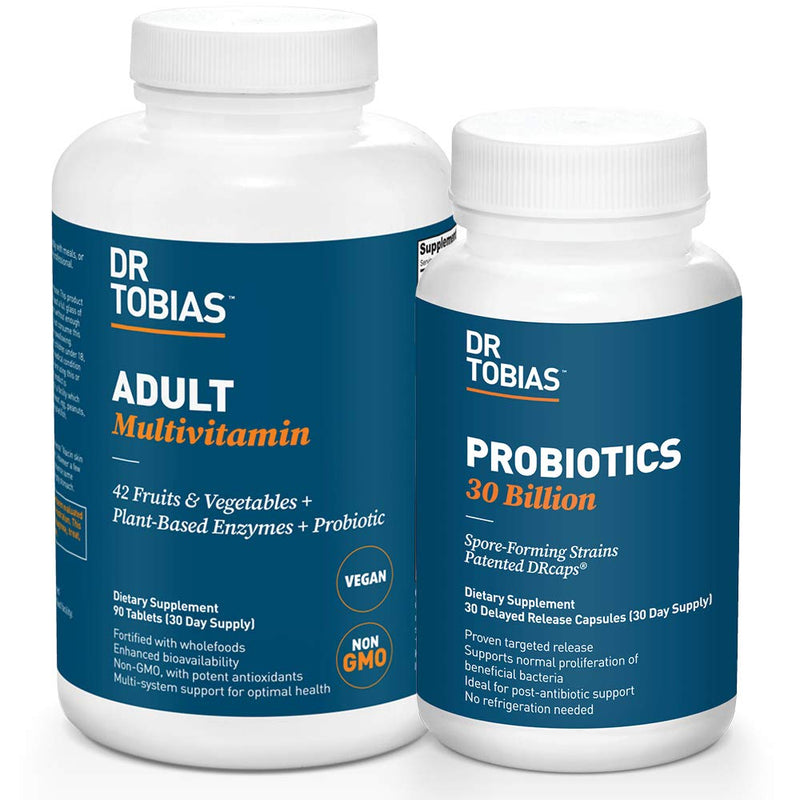 Dr. Tobias Adult Multivitamin & Probiotics 30 Billion Supporting Digestion & Overall Health