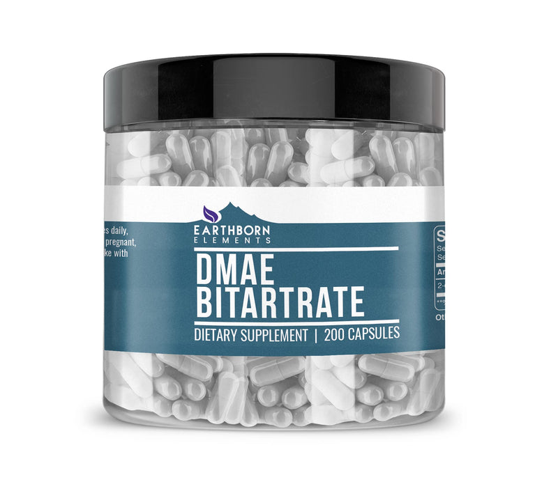 [Australia] - Earthborn Elements DMAE Bitartrate 200 Capsules, Pure & Undiluted, No Additives 1 Count (Pack of 200) 