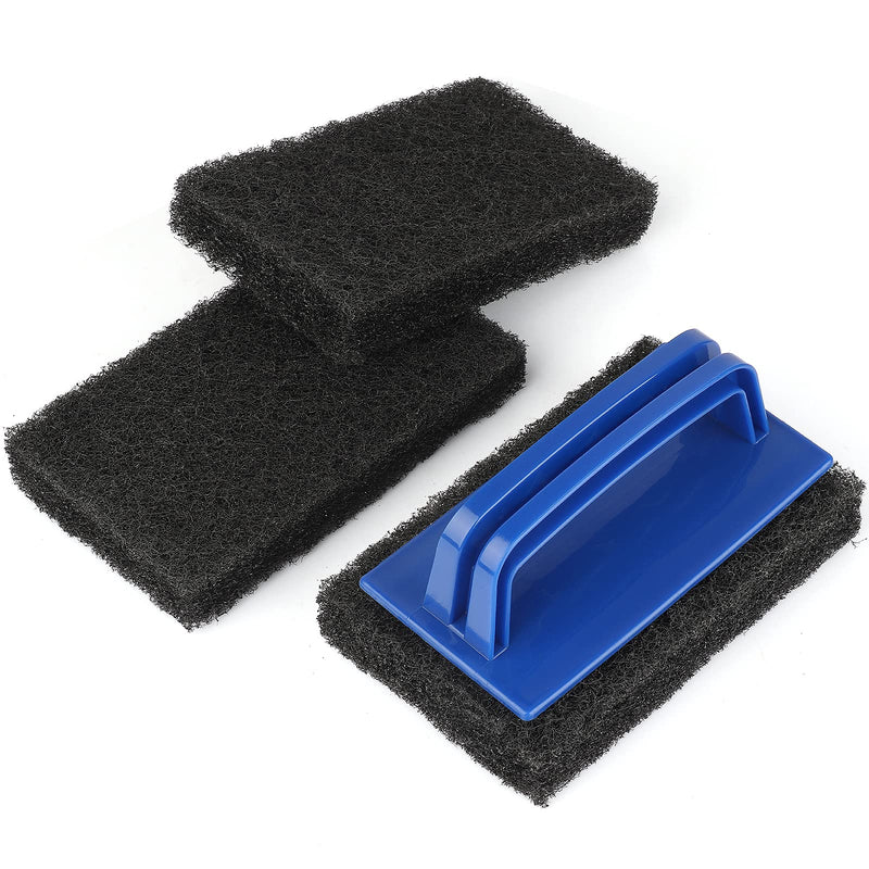 [Australia] - Blackstone Grill Cleaning Kit, Heavy Duty Griddle Scrubber Scouring Pad & Handle, Griddle Cleaning Brush for Charcoal, Gas Grills, Cast Iron Cookware, Oven, Grate, Stovetop 
