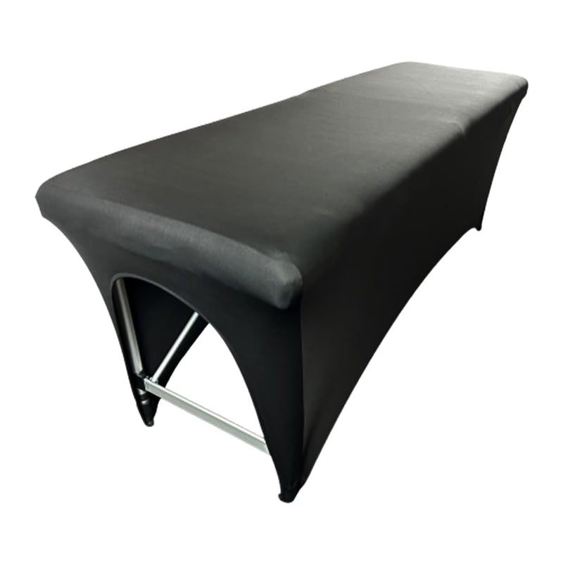 [Australia] - Massage Table Cover – Black Stretch 6ft Cover for Massage Bed, Lash Bed Topper for Spa or Salon, Fitted Table Wrap, Compatible with 6ft Folding Beds, Durable and Professional Look 