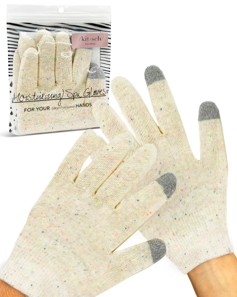 [Australia] - Kitsch Moisturizing Gloves Overnight for Dry Hands Treatment, for Women & Men | Soft Hydrating & Infused Gel Spa Gloves for Kids, One Size Fits Most, Washable & Reusable Pair 