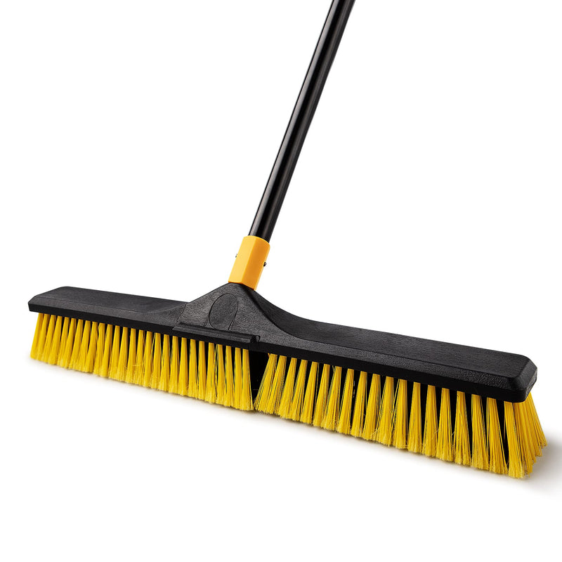 [Australia] - Yocada Push Broom Brush 24" Wide 65.3" Long Handle Stiff Bristles Heavy-Duty Outdoor Commercial for Cleaning Bathroom Kitchen Patio Garage Deck Concrete Wood Stone Tile Floor 23.6inch 