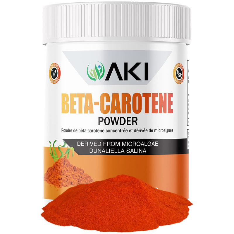 [Australia] - AKI Beta Carotene 10% Powder (1.5Oz, 42.52G) Highly Concentrated flavouring Fount of Vitamin A, May Helps to Support Body Functions, Skin, Immune System, and Eye | GMO Free & Vegan Friendly 