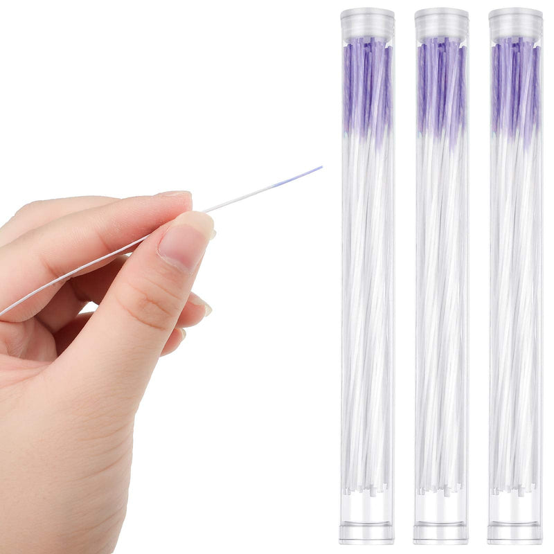 [Australia] - 180 Pieces Earrings Hole Cleaner, Rose Fragrance Odor Removal Ear Care Kit, Piercing Floss Disposable Piercing Aftercare Piercing Cleaning Line, Ear Piercing Care Cleaning Tool (Purple) Purple 